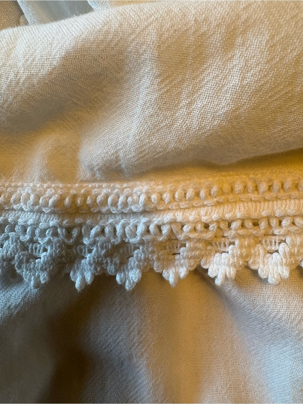 Soft Surroundings White Cotton Peasant Blouse Sz L - Picture 11 of 13